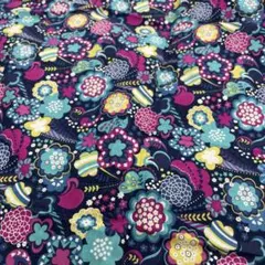 生地　70cm×60cm 綿100% プリント　ハギレ　現品限り　ネイビー