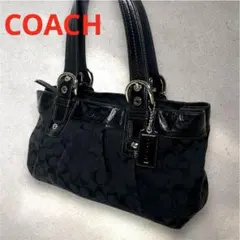 COACH コーチ ソーホー シグネチャー トートバッグ 黒 F13742のサムネイル