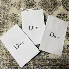 Dior ショップ袋 ３枚セット リボン付き 白 ギフト袋 ラッピングのサムネイル
