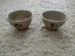 ベージュ陶器製茶碗 2個セット