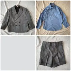 3点まとめ売り　男の子110 スーツセットアップハーフパンツ毛　発表会結婚式