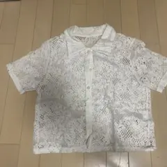 GU レース 半袖 カーディガン ホワイトのサムネイル