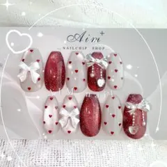 ネイルチップ オーダー マグネット フレンチガーリー ワンホン 韓国 量産型