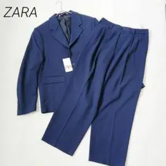 ZARA　ザラ　セットアップスーツ　紺　XL　ビックサイズ　ビジネス　オフィス