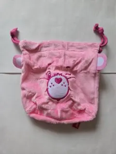 ★新品未使用★ CareBears ふわふわフェイス巾着 Part2 ピンク色
