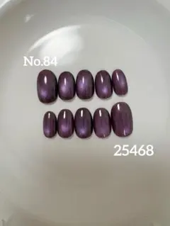 【No.84】現品購入可/ネイルチップ/マグネット/パープル