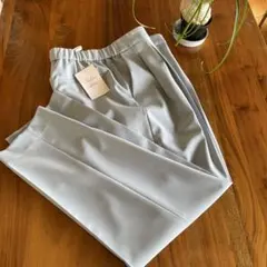 soffio ツータックパンツ　センタープレス　Lサイズ　サックス