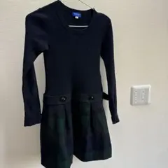 ブルーレーベル　クリストブリッジ　ワンピース　ネイビー　チェック柄