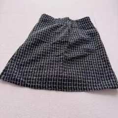 タイトスカート ブラックとホワイト チェック柄