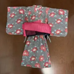 ワンピースにもなる 2way 簡単着付け 浴衣4点セット　120