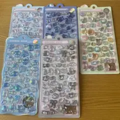 ボンボンドロップシール　そらねこ、よるねこ、ねこねこ、しろくろ、みずいろ