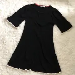 ZARA KNIT 半袖ニットワンピース ブラック M