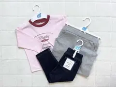 【新品未使用品】西松屋 女の子 3点セット 長袖カットソー 長袖パンツ 保育園着