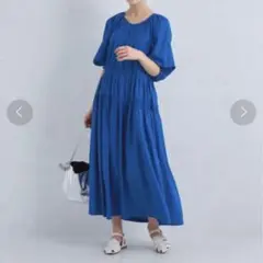 新品未使用タグ付き✨ZARA ロイヤルブルー ロングワンピース M 半袖