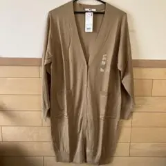 UNIQLO UVカットドルマンスリーブロングカーディガン L ベージュ