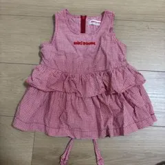 miki house 赤 ギンガムチェック ワンピース　80