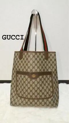 【極美品】 Gucci オールドグッチ GGトートバッグ　シェリーライン