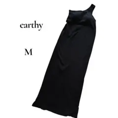 アーシー 　M 　リブカットソー　ノースリーブ 　ワンピース　黒　カップ付き