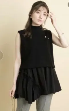 【未使用タグ付】アプワイザーリッシェ　ショートニットアシメチュニック　セット