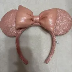 ディズニーカチューシャ　スパンコール　ピンク/ベビーピンク