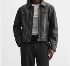 25SS ZARA ザラ レザージャケット ボクシーフィット M