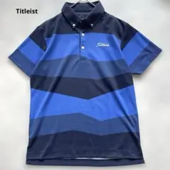 Titleist ゴルフシャツ 半袖 ボタンダウン ネイビー ブルー ポロシャツのサムネイル