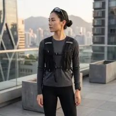 ランニングベストランウェア 通気性メッシュ 軽量 ブラック