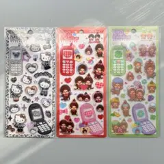 平成はっぴぃふぉん　モンチッチ　ハローキティ　3枚セット