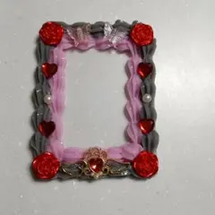 ホイップデコ　硬質カード ピンク、黒　バラ