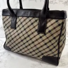 DAKS ダックス チェックPVC×本革 レザー ハンドバッグ トートバッグのサムネイル