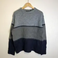 古着 美品 ボーダー ニットセーター ユニセックス
