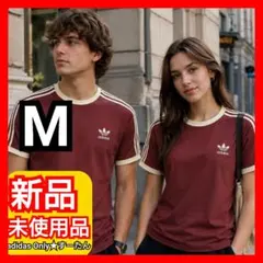 ブラウン【М】アディカラー 3ストライプス 半袖Tシャツ 新品未使用品 タグ付きのサムネイル