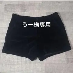 LOWRYSFARM サイズM 黒 ベルベット ショートパンツ