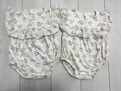 Firstcloset 小花柄ロンパース　ノースリーブ　80cm 双子