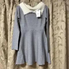 GRL グレイル　長袖ニットワンピース Sサイズ　グレー　グレイル