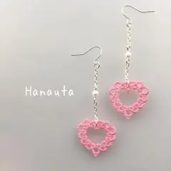 ハートのピアス✿ピンク