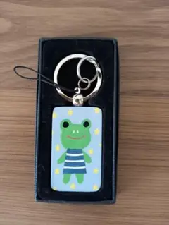 トールペイント キーホルダー(長方形型・カエル)
