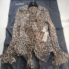 新品▲ ドルチェアンドガッバーナ フリル レオパード ブラウス シルク 100%