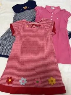 ミキハウス　100 キッズ服 ワンピース 3点セット 半袖 セーラー