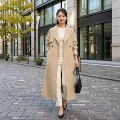 G7574*ナチュラルビューティーベーシック☆トレンチコート☆ベージュ☆春☆S