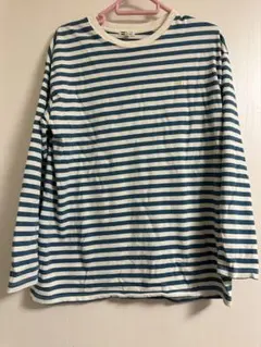 BILLABONG 青と白のストライプ 長袖Tシャツ