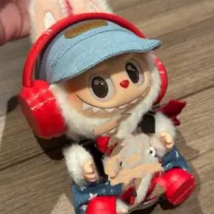 ラブブ 服 ヘッドホン オーバーオール 靴 デニム ぬい服 17cm 15cmのサムネイル