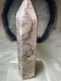 桜瑪瑙 タワー フラワーアゲート ドゥルージー結晶 ポイント 天然石 752