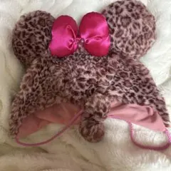 ミニーファンキャップヒョウ柄ピンク