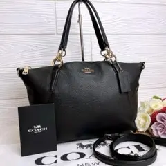 美品】 coach コーチ フェイ ショルダーバッグ キルティング 2way黒