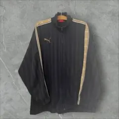 puma トラックジャケット ジップアップジャケット 黒 ジャージ 上 L-O