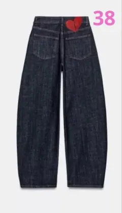 完売品 ZARA ハイウエストバレルフィットデニムパンツ EU38　ザラ