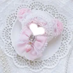 milky pink bear ぬい服 着ぐるみ いちご ピンク　10cmぬい服