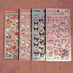 正規品　ボンボンドロップシール　キティ2種　マイメロディ　クロミ　 4シート