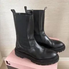 PASCUCCIパスクッチ　別注サイドゴアブーツ　黒37 24㎝本革 パスクッチ PASCUCCI エクストラライトソールサイドゴアブーツ